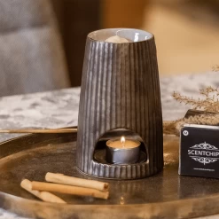 Geurchips Brander Rib Rond Brons - ScentChips -Huisdecoratie Winkel geurchips brander rib rond brons scentchips 3
