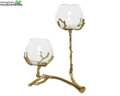 Decoris Kandelaar Alu L25b23h28cm Gd/hldr