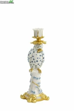 Kandelaar Lora L14.5b12h37cm Blauw