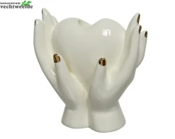 Decoris Kandelaar Porsln L7b11h13c Off-wt