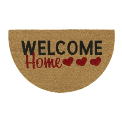HAMAT Kokosmat Ruco Welcome Home Halfrond - 75x45cm - Naturel - Deurmat