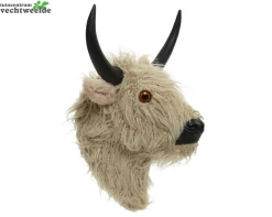 Decoris Kop Yak Kunstbont L35b43h30cm Zand
