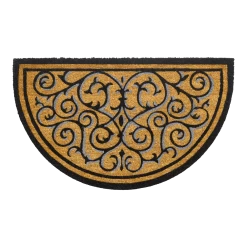 HAMAT Ruco Design Vloermat - Halfrond - 75x45cm - Zwart/Bruin - Deurmat