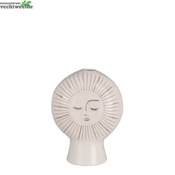 Singleflowervaas Zon L13.5b7.5h17cm Wit