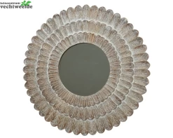 Decoris Spiegel Mangohout D90h2c White Wash