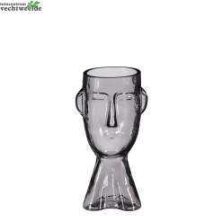 Vaas Gezicht D12h24cm D.bruin