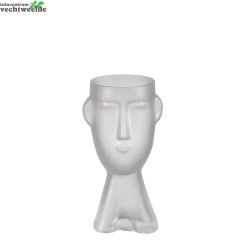 Vaas Gezicht D12h24cm Frosted