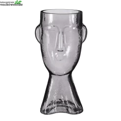 Vaas Gezicht D16h32cm D.bruin