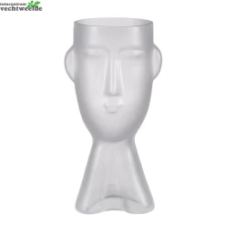 Vaas Gezicht D16h32cm Frosted
