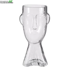 Vaas Gezicht D16h32cm Transparant