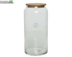 Decoris Vaas Glas Hout D14 H30cm Helder