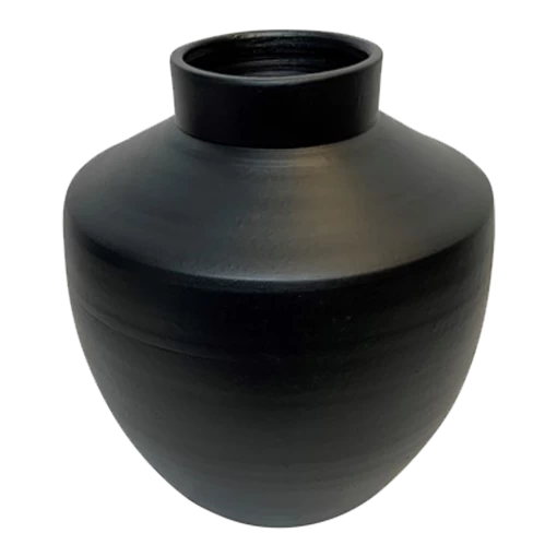 Vaas Creswell - D27 X H28cm - Mat Zwart -Huisdecoratie Winkel vaas creswell d27 x h28cm mat zwart vaas 1