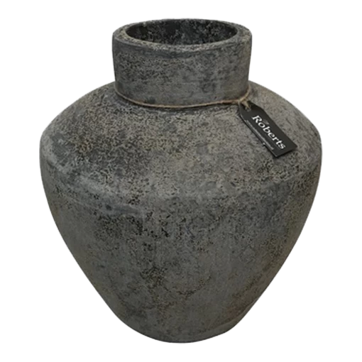 Vaas Creswell - D33 X H42cm - Earth Black -Huisdecoratie Winkel vaas creswell d33 x h42cm earth black vaas 1