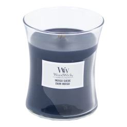Woodwick Indigo Suede Medium Candle -Huisdecoratie Winkel woodwick indigo suede medium candle 2