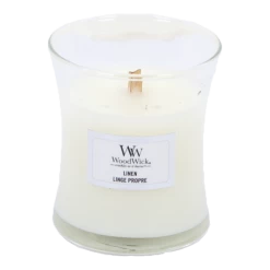 Woodwick Linen Medium Candle - Geurkaars 5 Woodwick Linen Medium Candle - Geurkaars -Huisdecoratie Winkel woodwick linen medium candle geurskaars 2 3