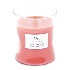 Woodwick Melon & Pink Quartz Mini Candle - Geurkaars -Huisdecoratie Winkel woodwick melon pink quartz mini candle geurskaars 2 3