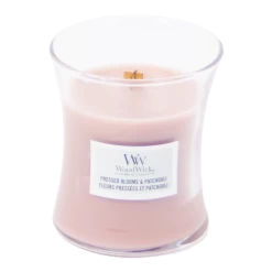 Woodwick Pressed Blooms & Patchouli Mini Candle - Geurkaars -Huisdecoratie Winkel woodwick pressed blooms patchouli mini candle geurkaars 2