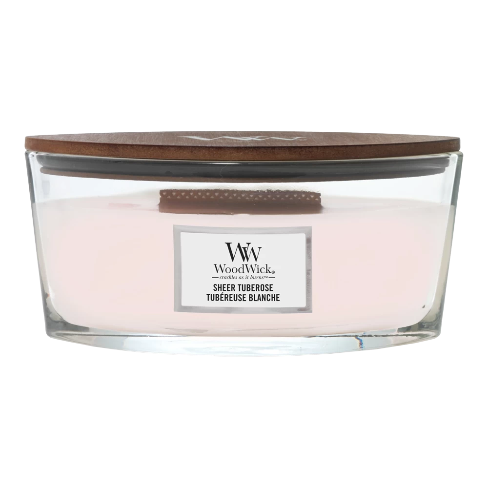 Woodwick Sheer Tuberose Ellipse Candle - Geurkaars 3 Woodwick Sheer Tuberose Ellipse Candle - Geurkaars