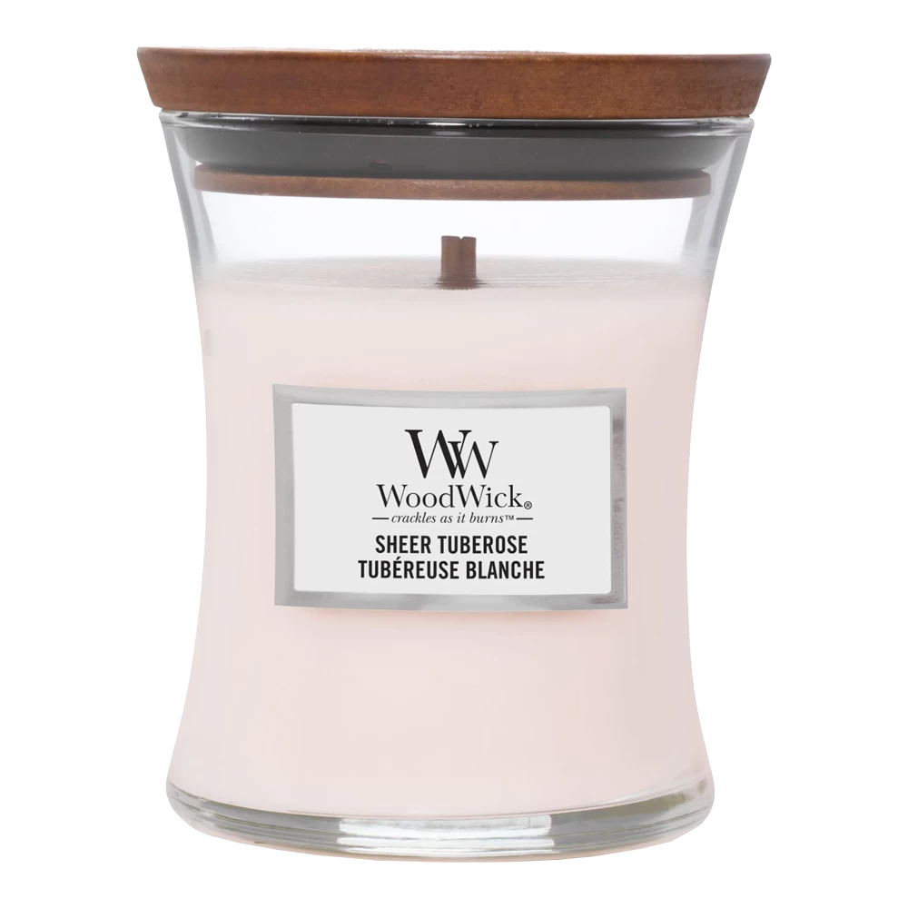 Woodwick Sheer Tuberose Medium Candle - Geurkaars 3 Woodwick Sheer Tuberose Medium Candle - Geurkaars