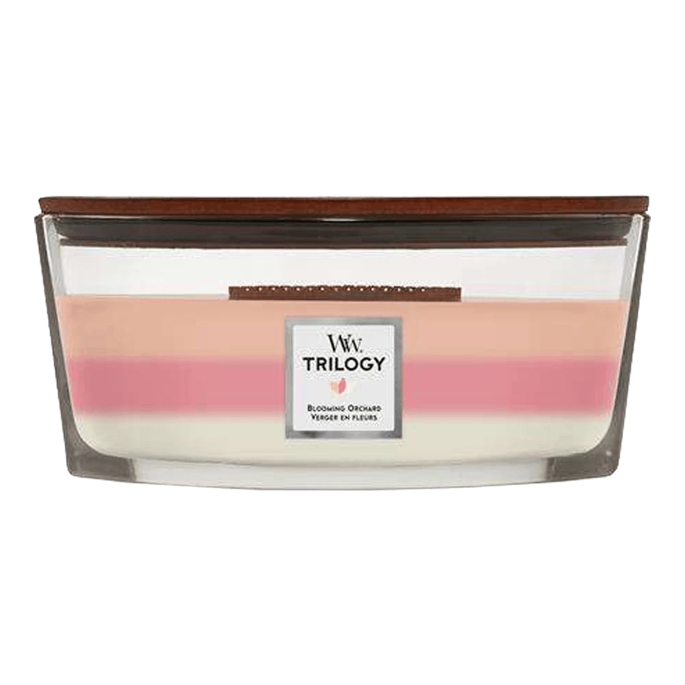 Woodwick Trilogy Blooming Orchard Ellipse Candle - Geurkaars 3 Woodwick Trilogy Blooming Orchard Ellipse Candle - Geurkaars