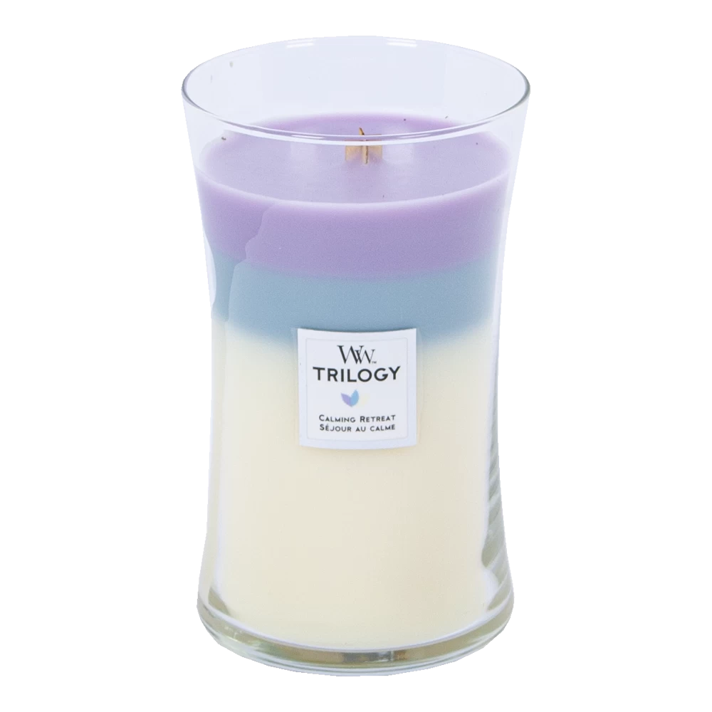 Woodwick Trilogy Calming Retreat Large Candle - Geurkaars 4 Woodwick Trilogy Calming Retreat Large Candle - Geurkaars - Afbeelding 2