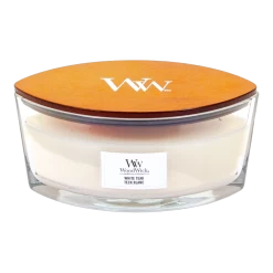 Woodwick White Teak Ellipse Candle - Geurkaars